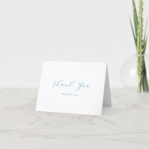 Carte De Remerciements Mariage élégant bleu et blanc de style côtier chic