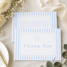 Mariage Élégant Classique à Rayures Bleues et Mono