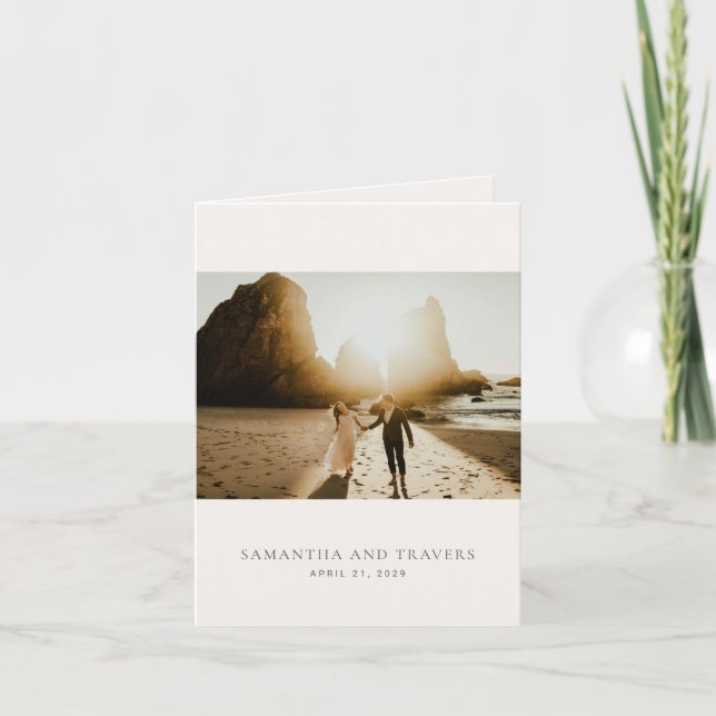 Carte De Remerciements Mariage élégant dans la forêt traditionnelle (Devant)