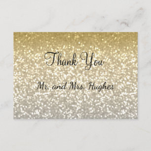 Carte De Remerciements Mariage élégant de cristaux de parties