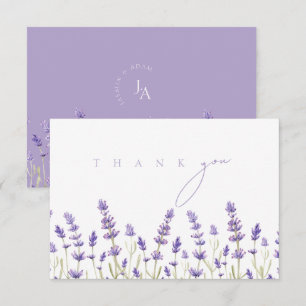 Carte De Remerciements Mariage Élégant Minimaliste aux Fleurs Sauvages de