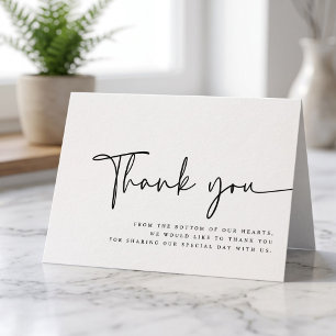 Carte De Remerciements Mariage Élégant Minimaliste Moderne Simple