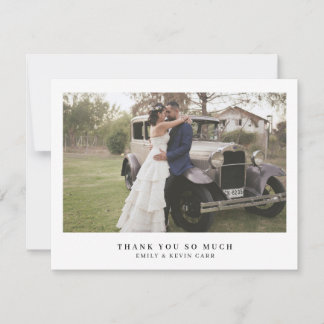 Carte De Remerciements Mariage Élégant Moderne Minimaliste Photo Simple