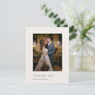 Carte De Remerciements Mariage Elégant Neutre Merrin