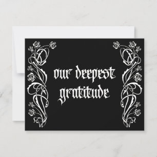 Carte De Remerciements Mariage Élégant Roses Gothiques