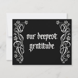 Carte De Remerciements Mariage Élégant Roses Gothiques