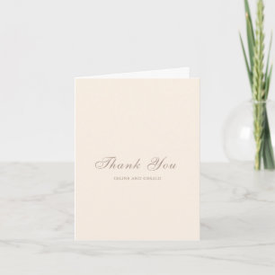 Carte De Remerciements Mariage Élégant Sable Classique Neutre