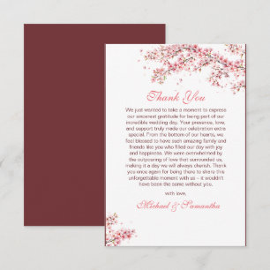 Carte De Remerciements Mariage Élégant sous les Cerisiers en Fleur