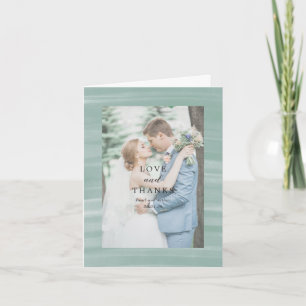 Carte De Remerciements Mariage Élégant Vert Assourdi Chic Côté Mer
