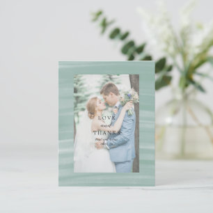 Carte De Remerciements Mariage Élégant Vert Assourdi Chic Côté Mer