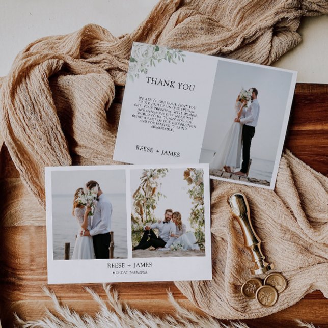 Carte de remerciements Mariage Emerald Green (Emerald Green Wedding Thank You Card)