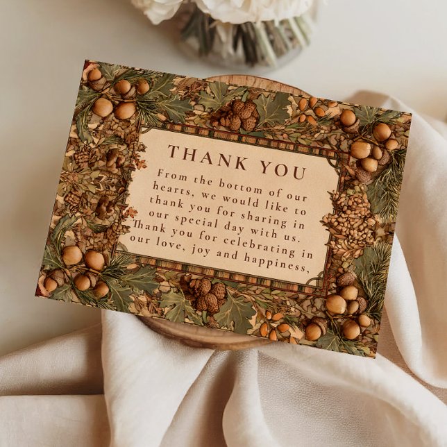 Carte De Remerciements Mariage en forêt de chêne doré (Créateur téléchargé)