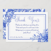 Mariage en porcelaine florale bleu et blanc