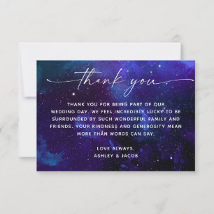 Carte De Remerciements Mariage Espace Céleste Nuit étoilée d'astronomie