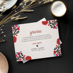 Carte De Remerciements Mariage Espagnol Floral Élégant Coloré Fiesta