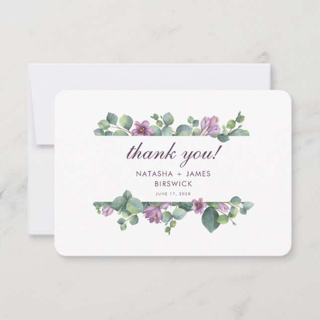 Carte De Remerciements Mariage Eucalyptus (Devant)