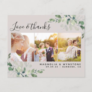 Carte de remerciements Mariage Eucalyptus