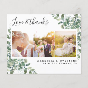 Carte de remerciements Mariage Eucalyptus