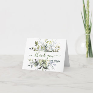 Carte De Remerciements Mariage Eucalyptus Green Watercolor