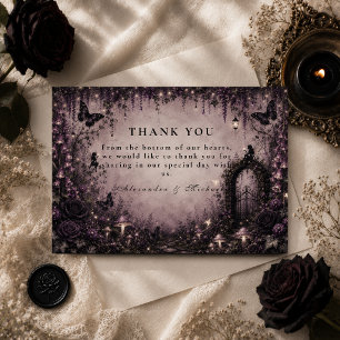 Carte De Remerciements Mariage Fée Gothique Fantastique Sombre