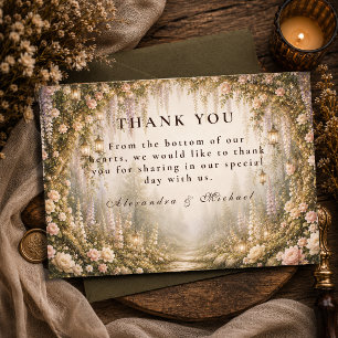 Carte De Remerciements Mariage féerique en forêt enchantée