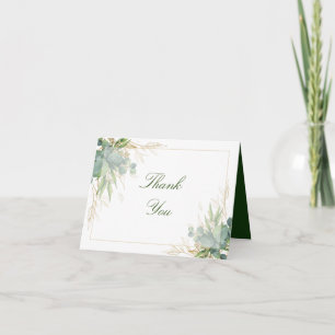 Carte De Remerciements Mariage Feuillage de Eucalyptus Éthéré et Verdure