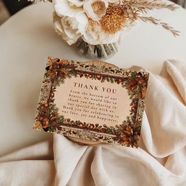 Carte De Remerciements Mariage Feuille de Chêne d'Automne (Créateur téléchargé)
