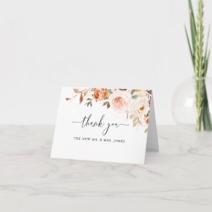 Carte De Remerciements Mariage Fleur Aquarelle Automne