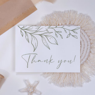Carte De Remerciements Mariage Fleur Bohème Sage