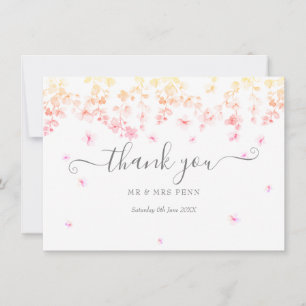 Carte De Remerciements Mariage Fleur de Pêcherie Florale