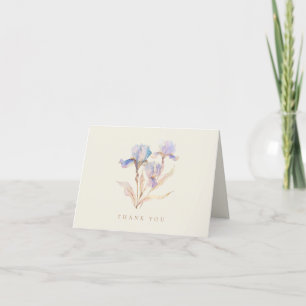 Carte De Remerciements Mariage Fleur d'Iris Élégant