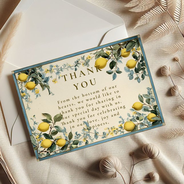 Carte De Remerciements Mariage Fleur d'Oranger Dorée (Créateur téléchargé)