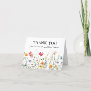 Carte De Remerciements Mariage Fleur sauvage aquarelle