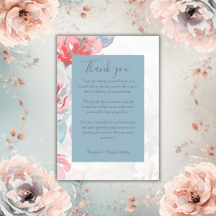 Carte De Remerciements mariage fleur sauvage aquarelle bleue