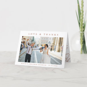 Carte De Remerciements Mariage Fleur sauvage en terre cuite minimaliste s