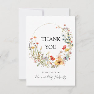 Carte De Remerciements Mariage Fleur sauvage Fairy Tale