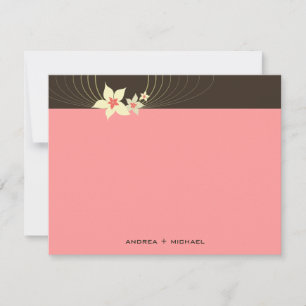Carte De Remerciements Mariage Fleur Tropicale Rose Frangipani Ikebana