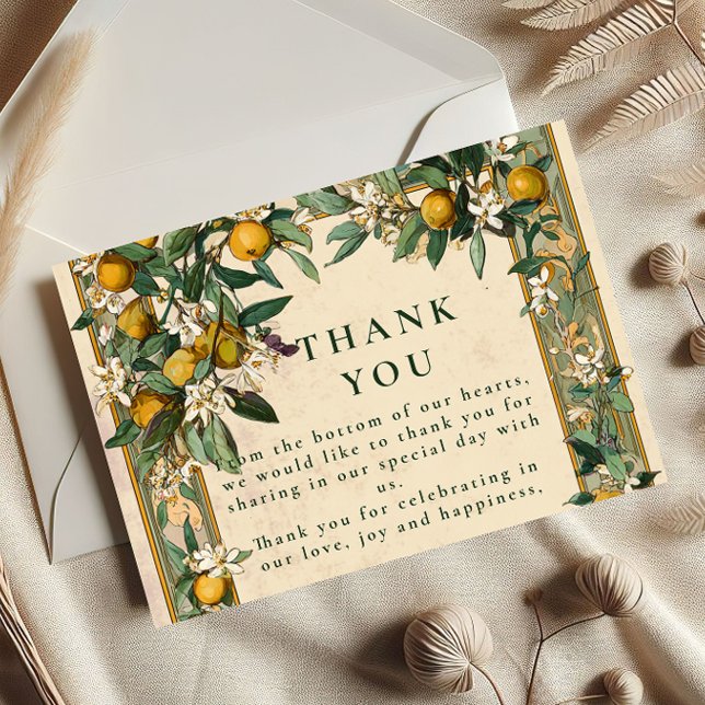 Carte De Remerciements Mariage Fleurie de Citron (Créateur téléchargé)