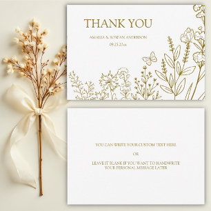Carte de remerciements mariage Fleurs de prairie