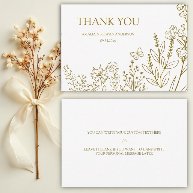 Carte de remerciements mariage Fleurs de prairie (Créateur téléchargé)
