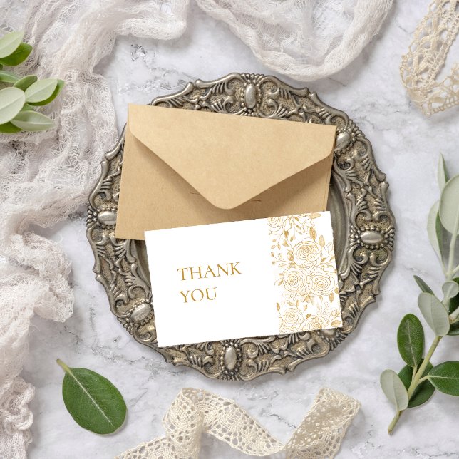 Carte de remerciements Mariage Fleurs GILDED (Créateur téléchargé)