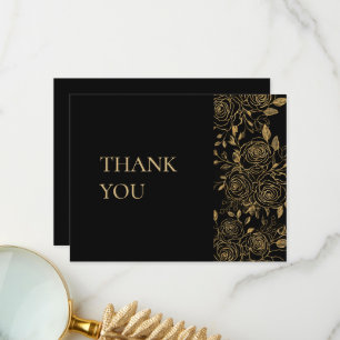 Carte de remerciements Mariage Fleurs GILDED