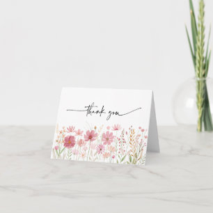 Carte De Remerciements Mariage Floral Automne Fleur Sauvage
