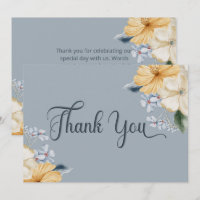 Mariage floral bleu jaune et blanc