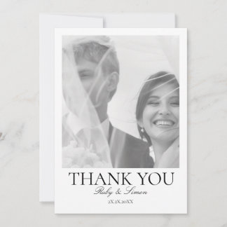 Carte De Remerciements Mariage Floral Botanique Élégant