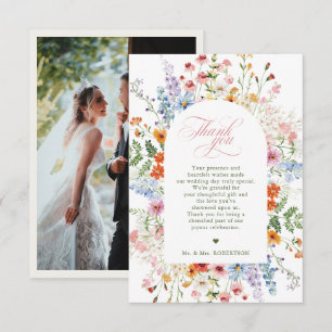 Carte De Remerciements Mariage Floral de Jardin de Printemps aux Fleurs S