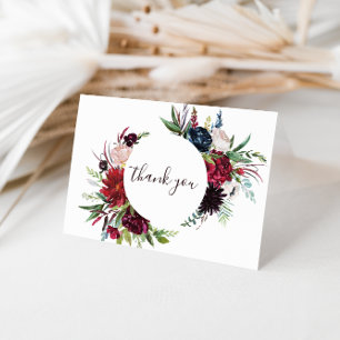 Carte de remerciements Mariage Floral de la marine
