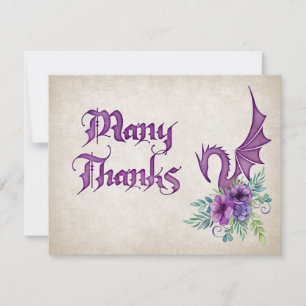 Carte De Remerciements Mariage Floral Dragon