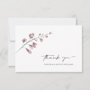 Carte De Remerciements Mariage Floral Élégant