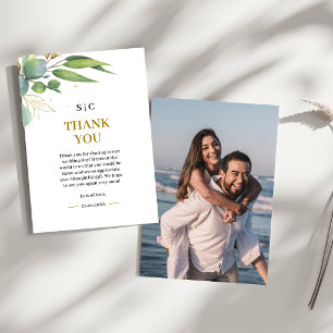 Carte De Remerciements Mariage Floral Géométrique à la Verdure d'Eucalypt